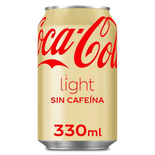 Coca-Cola Light Sin cafeína - Refresco de cola sin azúcar, sin calorías - lata 330 ml