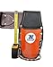 Zeluga ZL231 Utility Plier Holster and Rust-Resistant Steel Loop Hammer Holder, Fits 3in Tool Belts, Nylon Tool Holder Orange/Black