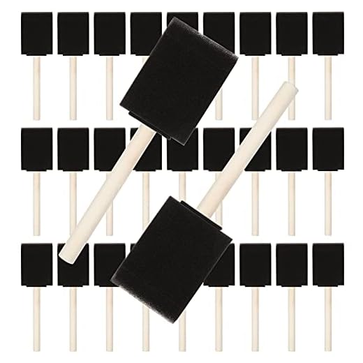 100 Pack 2 inch Foam Brush Sponge Wood Handle Paint Brush Foam Sponge Brush for Acrylics, Stains, Varnishes, Crafts