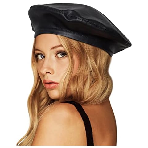 PU Leather French Beret Hat for Women Cover