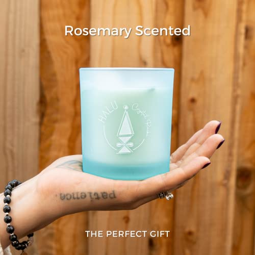 Rosemary Scented Candle for Women + Beautiful Wooden Box | Aromatherapy | Meditation | Clear Quartz Crystal | Reiki Infused | 100% Natural Soy Candles | Candles Gifts for Women…