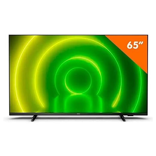 PHILIPS Android TV 65" 4K 65PUG7406/78, Google Assistant Built-in, Comando de Voz, Dolby Vision/Atmos, VRR/ALLM, Bluetooth 5.0