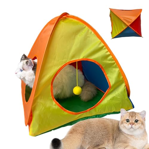 Tienda de campaña portátil para Gatos, Refugio para Mascotas, Plegable, Caja de Viaje interactiva para Perros, Caja Colorida para jardín, césped, balcón, Sala de Estar