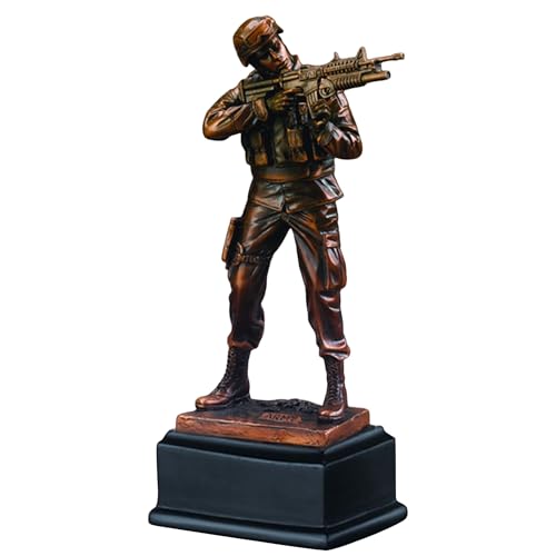 Estatua decorativa de ejército en resina y bronce