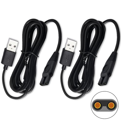 2PCS LinMei Replacement Charger Cord for KEMEI KM-1910 Electric Shaver 5V USB Charger Cable for Beard Trimmer & Electric Razor