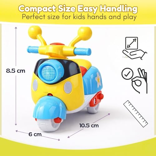 Image of Toy Imagine Kids Scooter Toy Set - Pack of 6 Pull Back Scooties | Perfect Birthday Return Gifts, Party Favor Toys, Colorful Gift Set for Boys & Girls
