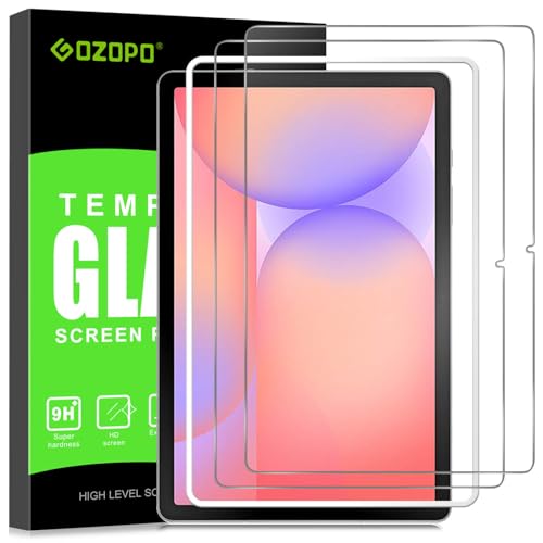 GOZOPO Protection D'écran pour Samsung Galaxy Tab S11/ S9 11 Pouces/Tab S10 Lite/ S10 FE/ S9 FE 10,9 Pouces Verre Trempé avec Cadre D'installation Facile