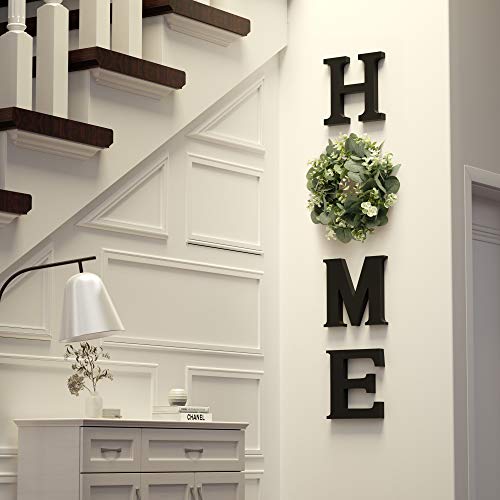 Wood Home Sign For Wall Decor Wooden Home Letters With Wreath Artificial Eucalyptus Modern Decorative Hanging Home Letters Decor Farmhouse Home Sign For Living Room Kitchen Christmas Housewarming Gift #TOP3