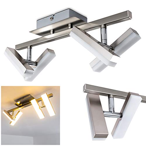 LED Deckenleuchte Sakami, Deckenleuchte in Nickel-matt, 4-flammig, mit 4 verstellbaren Strahlern, je 2 Watt, 175 Lumen (700 Lumen insgesamt), Lichtfarbe 3000 Kelvin (warmweiß) LED Deckenleuchte Sakami, Deckenleuchte in Nickel-matt, 4-flammig, mit 4 verstellbaren Strahlern, je 2 Watt, 175 Lumen (700 Lumen insgesamt), Lichtfarbe 3000 Kelvin (warmweiß)