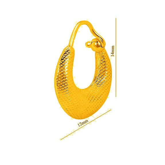 Image of SIVYAA Men's Single Piece Kaju Shape Bali Hoop Earrings | Pure 925 Silver | Size 10 mm to 16 mm | Textured Piercing Ear Ring | Bold Cool Look | Gift Item 4 Men Boys Kids | 6 Month Warranty, 1 Pcs