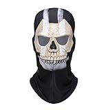 A&C Hero Ghost Mask Skull Mask Skeleton Balaclava Full Face Cosplay Costume Mask Headwear for Halloween Cosplay White