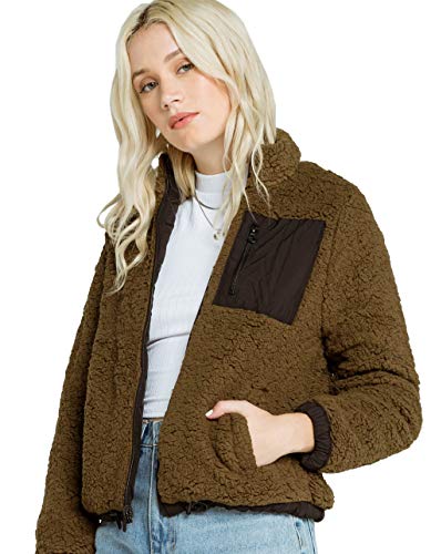 LOVE TREE Sherpa/Nylon Olive Reversible Jacket