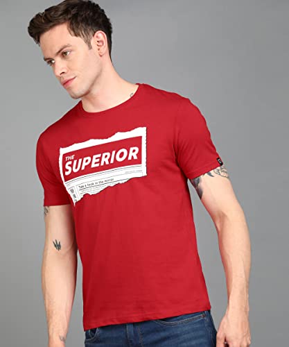 Image of Urbano Fashion Men's Graphic Printed Round Neck Half Sleeve Slim Fit Cotton T-Shirt