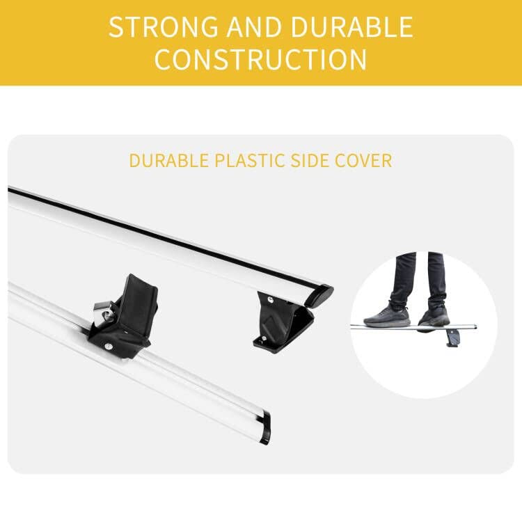 CARVERTON Roof Rack Cross Bars -51'' Adjustable Aluminum Lockable Universal Roof Rack Set for Bare Roof Cars, Trucks,Sliver