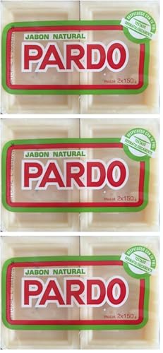 Pardo pastilla de JABÓN NATURAL común. Pack de 2 X 150 G. (Paquete de 3)