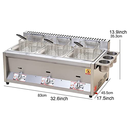 LPG-Fritteuse aus Edelstahl, kommerzielle Multifunktions-Gasfritteuse, freistehende Temperaturregelung, Edelstahl in Lebensmittelqualität, für Zuhause und Gewerbe – Bild 7
