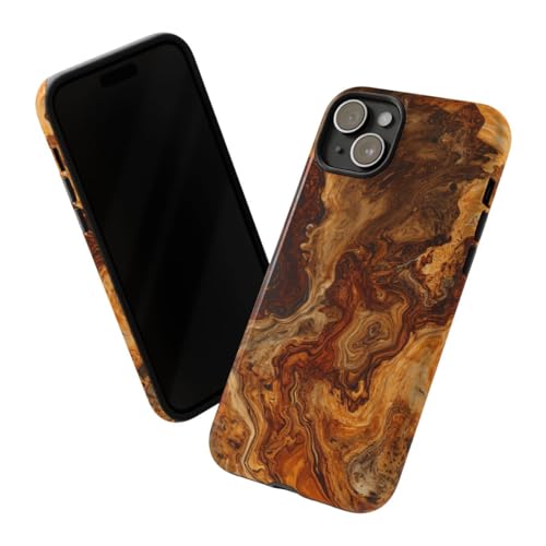 Coque iPhone 15 Plus marron rigide brillante protection mince - 2