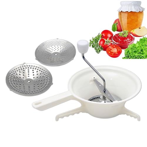 Applesauce Maker Food Grinder for Sauces Tomato Grinder Stainless Steel Multifunctional Ergonomic Rotating Food Grinder for Tomato Sauce Tomato Grinder Vegetable Grinder with 3 Interchangeable