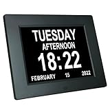 Funciona con adaptador y sonido sin tictac: el reloj de calendario eléctrico inalámbrico funciona solo con un adaptador de 5 V 1 A (incluido), no utiliza batería AA. Y no hay sonido de tictac mientras trabajas (excepto por el tiempo de alarma), te ayuda a obtener un sueño más profundo y reparador.