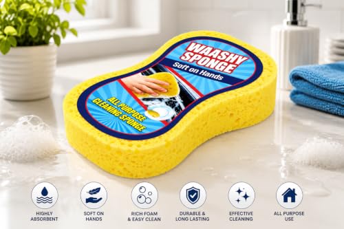 Image of Car Washing and Polish Sponge -2 Pieces | High Density Foam Applicator Pads, For Car Waxing, Polishing, Cleaning & Detailing, Scratch-Free