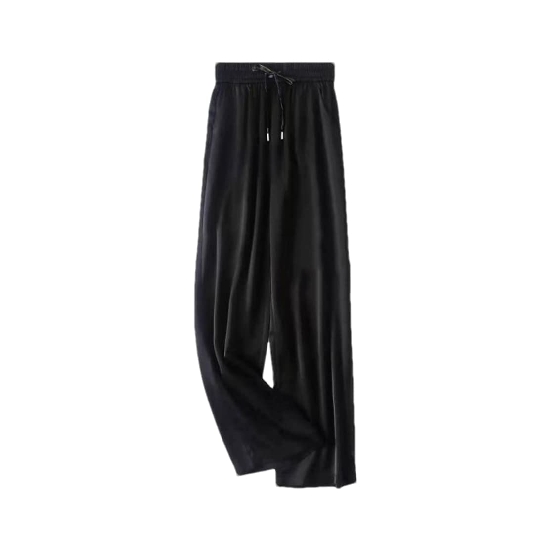 Hndudnff Womens Elastic Waist The Pocket Straight Leg Wide Leg Pants Spring Casual Flowy Lace Up Pants