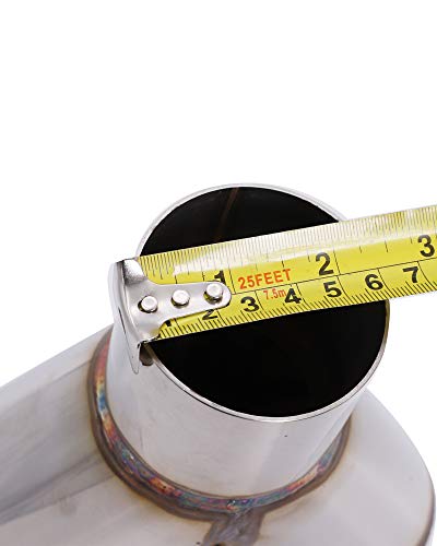 Blackhorse-Racing Left And Right Universal Blue Burnt Exhaust 2.5" In 3.5" Out Duo Slant Polished Tip Staggered #TOP2