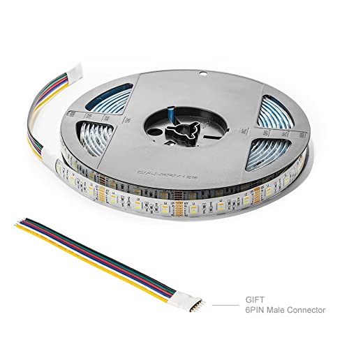 Tira de luces LED RGB WW CW 5 m DC12V IP65 impermeable miniatura 4