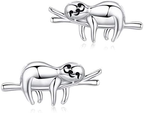 Sloth Earrings 925 Sterling Silver Sloth Gifts Hypoallergenic Earrings Sloth Jewellery Gifts for Women Mother Daughter