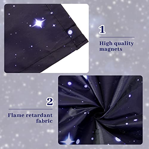 Image of Hortsun Pack of 2 Fluorescent Light Covers 4 x 2 Feet Magnetic Ceiling Light Cover Room Supplies for Home Office(Star Sky)