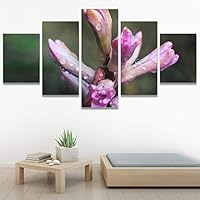 SIGNWIN 5 Panel Canvas Wall Art Purple Petal for Home Decorations Ready to Hang - 60