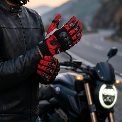 Axor Airstream Pro Riding Gloves, Black Red, M - Image 3