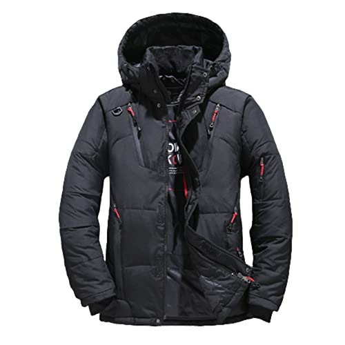 Doudoune homme avec doudounes à capuche amovibles noir manteau décontracté chaud