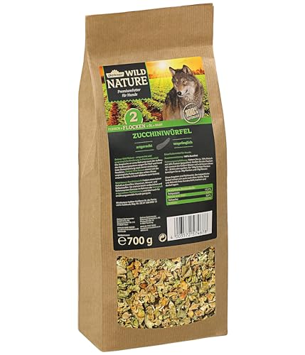Dehner Wild Nature Hundefutter Flocken-Mix, Trockenfutter getreidefrei, BARF-Ergänzungsfutter, für ausgewachsene Hunde, 100% Zucchini, 700 g