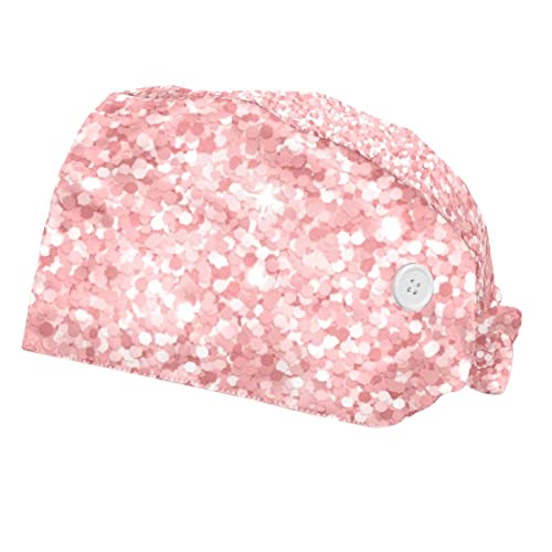 Chapeaux bouffants paillettes roses JDEZ calot de travail réglable