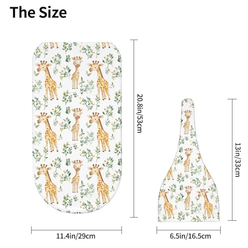 Image of Giraffe Watercolor Newborn Swaddle Blankets Hat Sets Soft Baby Receiving Blanket Swaddle Sack for Baby Shower Infant Boy Girl Gift
