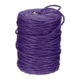 QUARKZMAN Cordel Natural de Yute 328pies x 3mm Cuerda Larga y Resistente para Arte Manuales Cinta para Envolver Regalos Embalaje Navidad Bodas, Morado