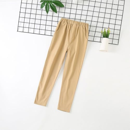 Boys Spring Fall Causal Pants School Pants Adjustable Elastic Waist Sweatpants Flat Front Straight Fit Trousers2