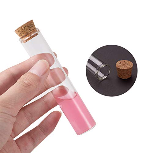 Image of BENECREAT 25 Pack 25ml Glass Tubes Transparent Decoration Bottles with Cork Stoppers for Arts, Crafts and Other Small Projects