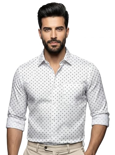 Image of Amazon Brand - INKAST Men's Printed Cotton Shirt | Full Sleeve | Regular Fit | Comfortable Formal Stylish Shirt for Men | Man Shirts for Professional Look