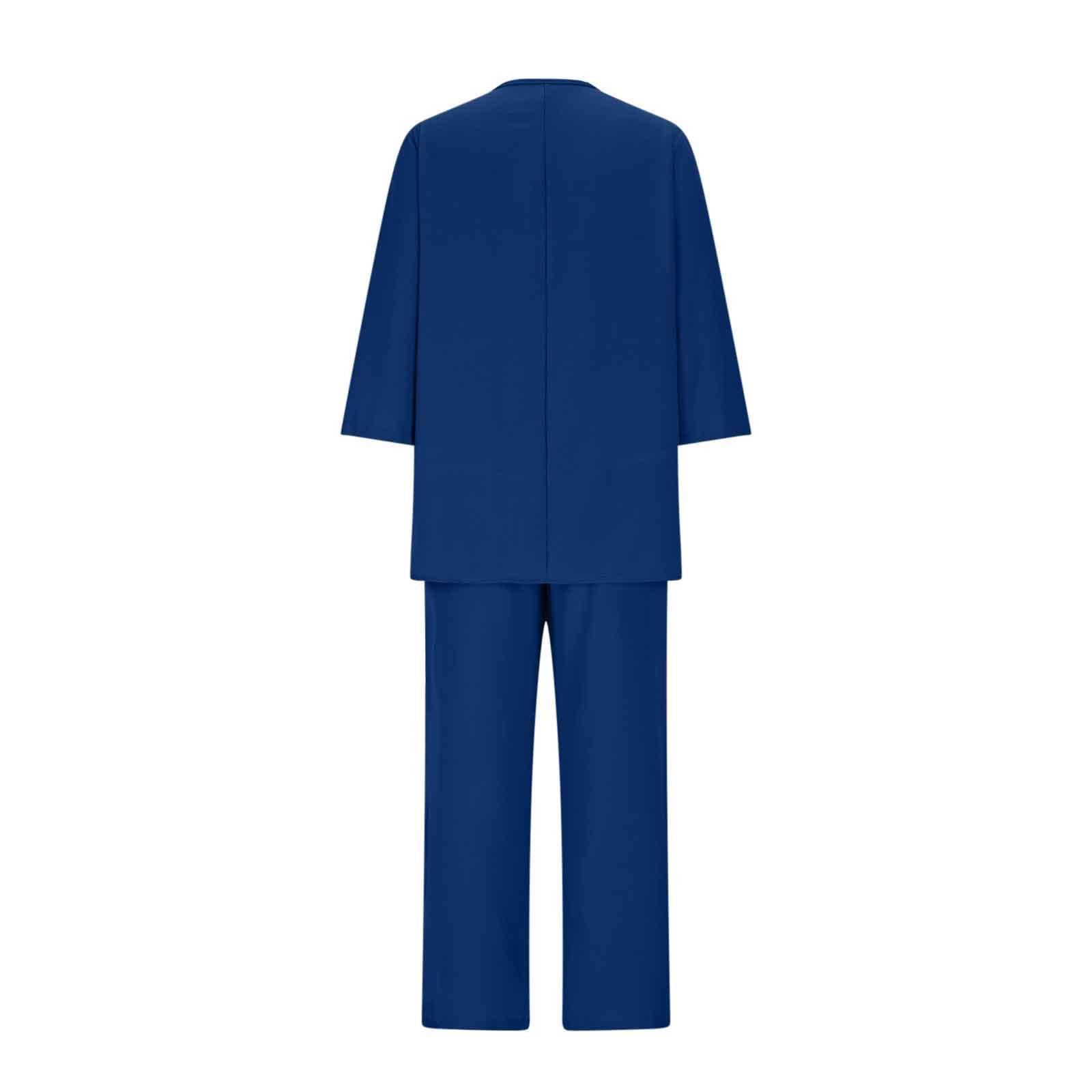 Conjunto Mujer Vestir Dos Piezas,2 Piezas Talla Grande Conjunto de Verano Otoño Algodón y Lino Camiseta de Manga 3/4 y Pantalones Ancho Suelto Oficina Casual Traje Color Sólido Cómodo Set