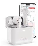 Cearvol OTC Hearing Amplifiers for Adults with Bluetooth Customizable App Streaming Ability iOS Android App Rechargeable with Portable Charging Case for Mild to Moderate Hearing Loss (White)