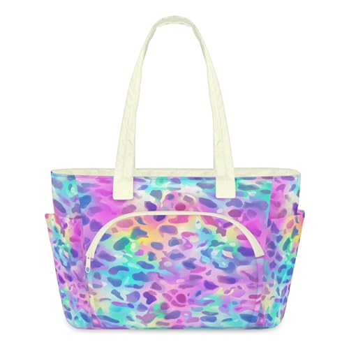 Sac à main léger matelassé imprimé léopard coloré grand format
