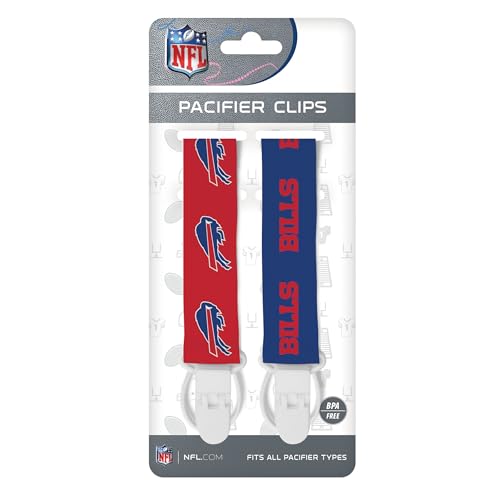 Image of Baby Fanatic Officially Licensed Unisex Pacifier Clip 2-Pack - NFL Buffalo Bills - Officially Licensed Baby Apparel