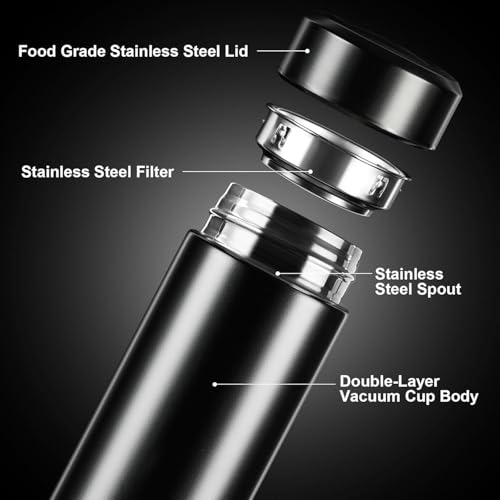 Image of Stainless Steel Temperature Water Bottle Thermos, Double Wall Vacuum Intelligent Cup with LCD Smart Display for Office, Home, Gym, Outdoor Travel Hot and Cold Drinks (500 ML)