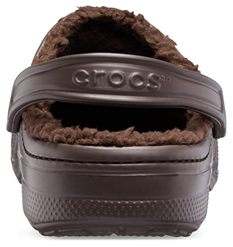 Image of Crocs Men's and Women's Baya Lined Clog | Fuzzy Slippers, Espresso /Espresso, 11 Women /9 Men
