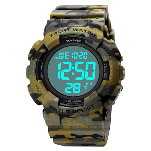 Montre LED Digitale Homme Électronique Étanche Chronographe TONSHEN