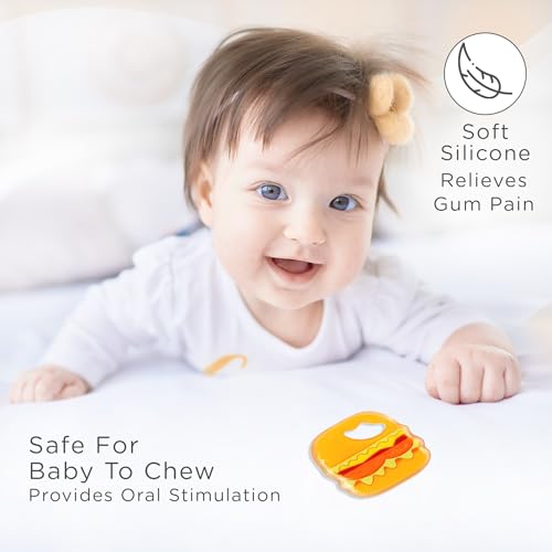 Image of Mee Mee Multi-Textured Soft Silicone Teether (Orange)