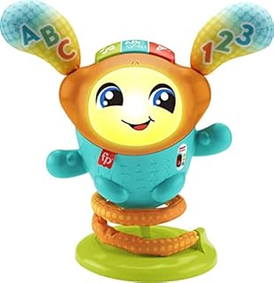 Fisher-Price DJ Bouncin’ Beats, interactive musical learning toy with lights and bouncing action for babies and toddlers