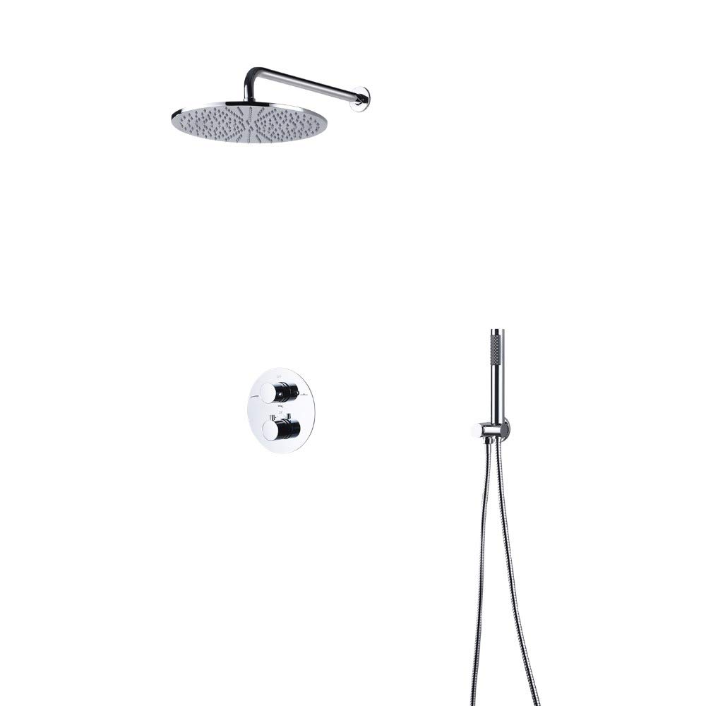 Grifo Mezclador baño termostático Doble 10 Pulgadas o 8 Pulgadas, Juego Ducha latón, 8 Pulgadas