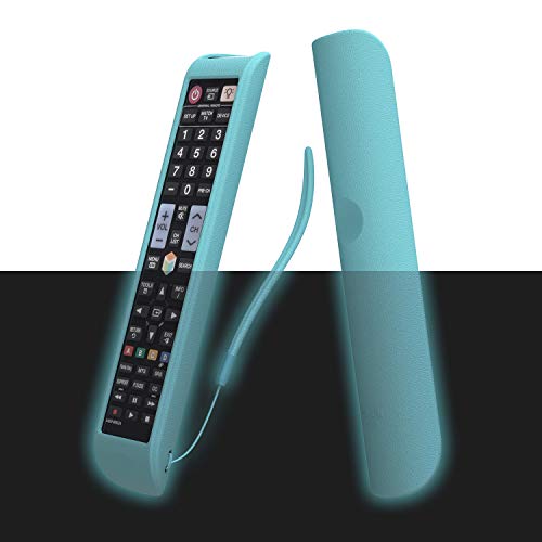 SIKAI CASE Glow in Dark - Funda Compatible con Mando a Distancia Samsung AA59-00581A AA59-00582A BN59-01178B BN59-01198Q, Anti-caída Antideslizante Silicona Carcasas, Resistente a los Golpes - Azul